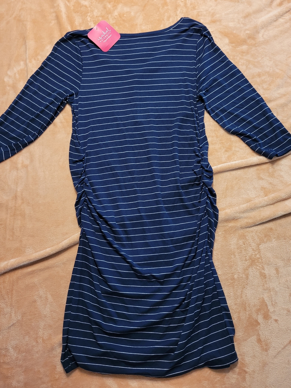 Navy Striped Maternity-Style Dress